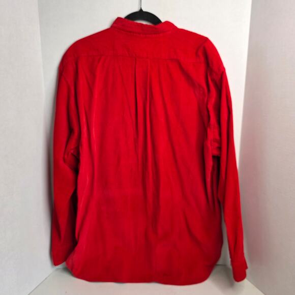Expressions, Vintage 90's Red Corduroy Long Sleeve Button-Up, Mens, XL - Picture 6 of 8